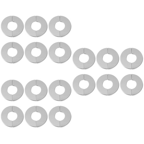 18Pcs Stainless Steel Pipeline Hole Covers Silver Wall Decor 1