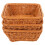 6Pcs Plastic Woven Square Fruit Basket Brown Kitchen Storage Organizer 8