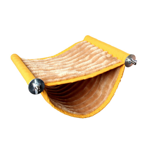2Pcs Warm Plush Double Layer Hanging Nest Yellow Pet Sleep Bed