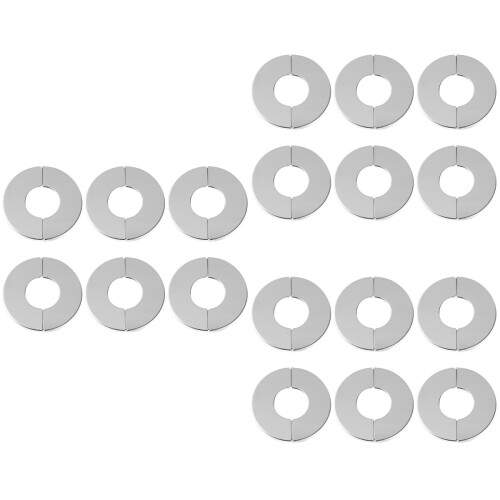 18Pcs Stainless Steel Pipeline Hole Covers Silver Wall Decor 2