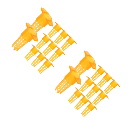 200Pcs Durable Plastic Bee Cage Protectors Yellow for Apiculture Use 1