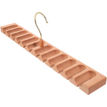 3Pcs Mens Belt Organizer Assorted Color Wood and Metal Closet Storage