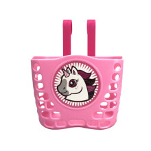 3Pcs Kid's Pink Bike Basket Hanging Handlebar Short Bar Shark Pattern