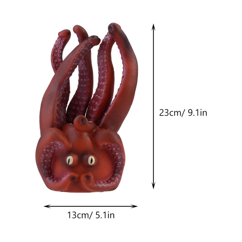 2Pcs Realistic Coffee Octopus Hand Puppet for Group and Pair Role Play 1
