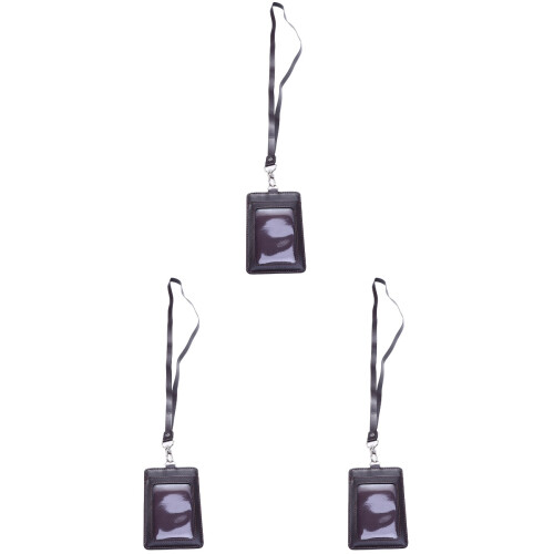 3Pcs Easy-Access Coffee Id Badge Holder with Lanyard Clip 1