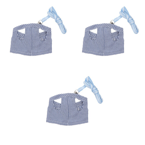 3Pcs Guinea Pig Harness and Leash Blue Cotton Soft Comfortable Pet Use 2