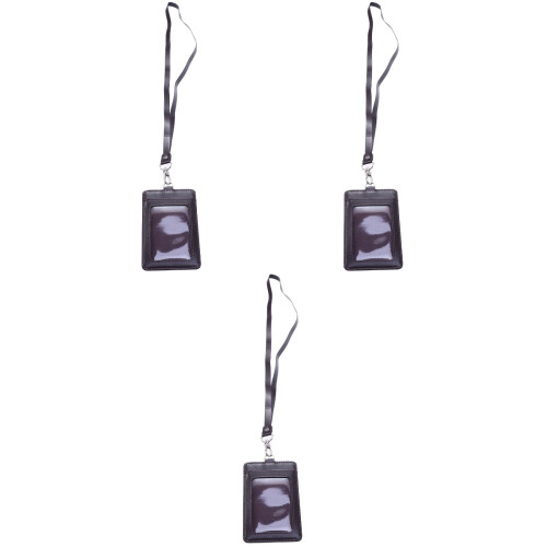 3Pcs Easy-Access Coffee Id Badge Holder with Lanyard Clip 2
