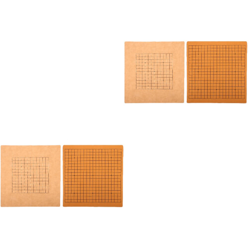 4Pcs Portable Foldable Brown Chessboard Dual-Sided Board Game 2