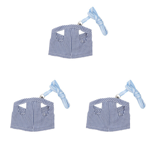 3Pcs Guinea Pig Harness and Leash Blue Cotton Soft Comfortable Pet Use 1