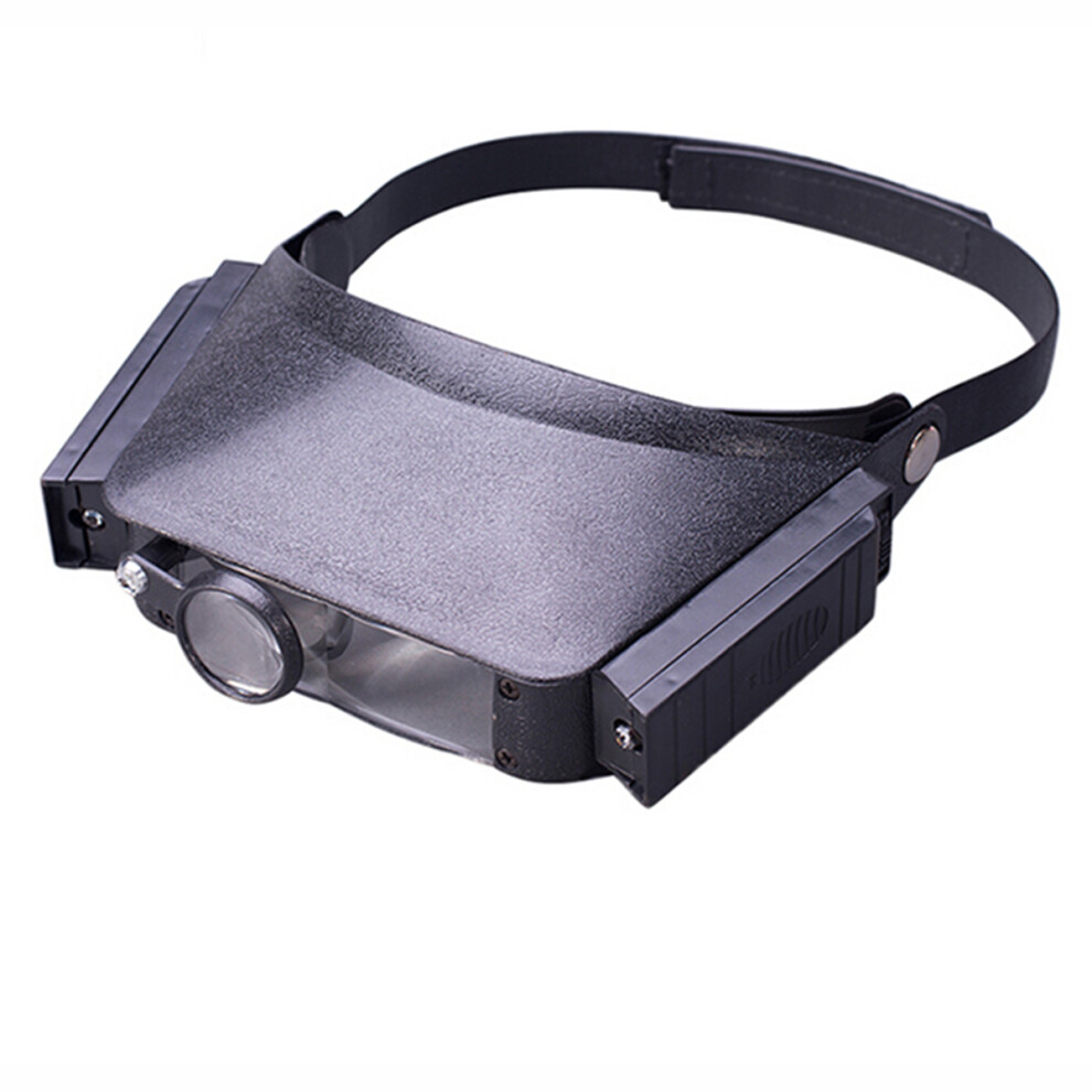 Villcase Black 3Pcs Led Lighted Headband Magnifier In For Antiques Jewelry Use
