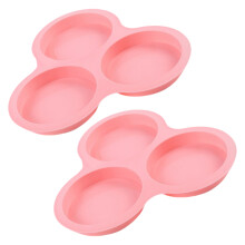 4Pcs Pink Silicone Baking Pan Egg Molds for Air Fryer Non-Stick