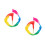 2Pcs Multi-Colored Belly Dance Silk Fan Veils for Dance Decoration 9