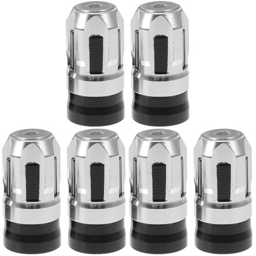 6Pcs Silver Car Tyre Caps Durable Stem Covers for Wheel Valves 1