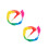 2Pcs Multi-Colored Belly Dance Silk Fan Veils for Dance Decoration 8