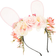 4Pcs Decorative Floral Bunny Ear Headband Fabric Cute Hair Accessories