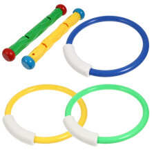 15Pcs Premium Plastic Kids Diving Rings and Sticks Colorful Pool Toys