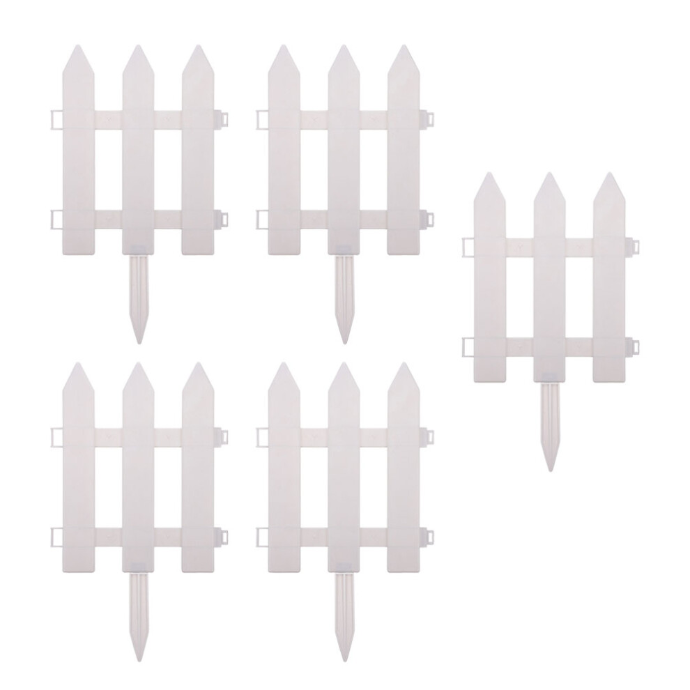 10Sets White Plastic Fence Garden Borders Outdoor Yard Decoration 353813257131
