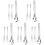 5Sets Practical Stainless Steel Escargot Snail Tong Fork Set Silver 4