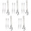 5Sets Practical Stainless Steel Escargot Snail Tong Fork Set Silver 5