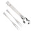 5Sets Practical Stainless Steel Escargot Snail Tong Fork Set Silver 2