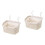 2Pcs Plastic Hanging Sundries Organizer Basket Beige Home Storage 4