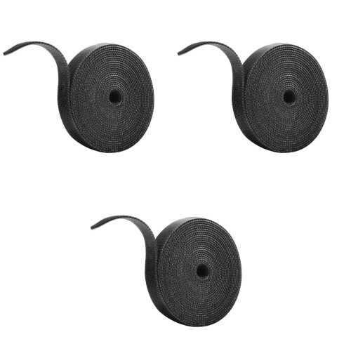 3Pcs Multi-Purpose Black Cord Ties Strong Hook Loop Cable Straps 2