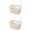 2Pcs Plastic Hanging Sundries Organizer Basket Beige Home Storage 5