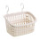 2Pcs Plastic Hanging Sundries Organizer Basket Beige Home Storage 10