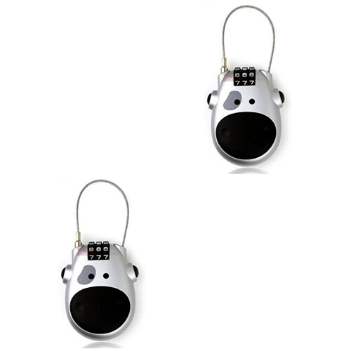 2Pcs Silver Combination Lock with Long Cable for Luggage Security 2
