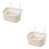 2Pcs Plastic Hanging Sundries Organizer Basket Beige Home Storage 6