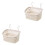 2Pcs Plastic Hanging Sundries Organizer Basket Beige Home Storage 3