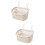 2Pcs Plastic Hanging Sundries Organizer Basket Beige Home Storage 7