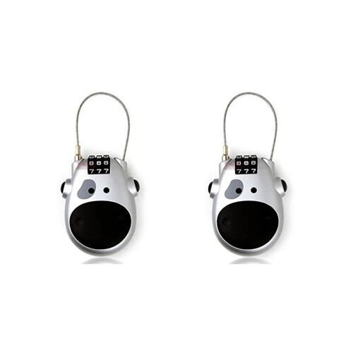 2Pcs Silver Combination Lock with Long Cable for Luggage Security 1