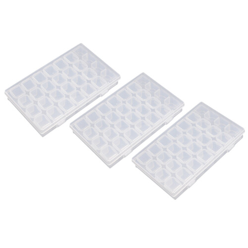 6Pcs Transparent Nail Art Storage Box Plastic Adjustable Compartments