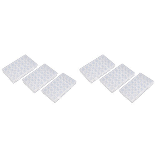 6Pcs Transparent Nail Art Storage Box Plastic Adjustable Compartments 1