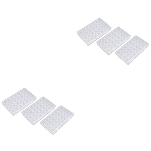 6Pcs Transparent Nail Art Storage Box Plastic Adjustable Compartments 2