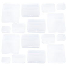 96Pcs Transparent Household Plastic Storage Boxes with Lids Multi-Use