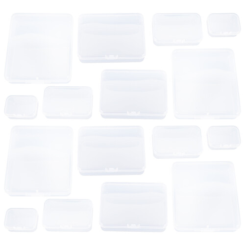 96Pcs Transparent Household Plastic Storage Boxes with Lids Multi-Use