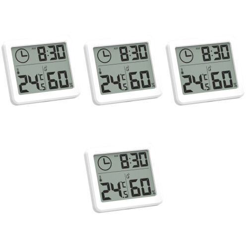 4Pcs Lightweight White Indoor Hygrometer for Home Use 2
