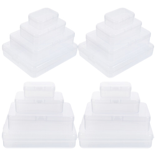 96Pcs Transparent Household Plastic Storage Boxes with Lids Multi-Use 2
