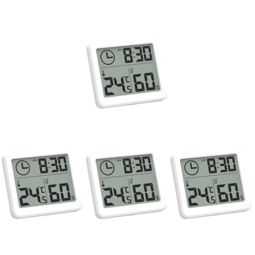 4Pcs Lightweight White Indoor Hygrometer for Home Use 1
