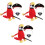 3Sets Stuffed Plush Pirate Parrot Model for Cosplay Party Decor 4