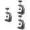 3Pcs Adjustable Table Mount Clip Black Durable Aluminum Alloy 8