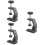 3Pcs Adjustable Table Mount Clip Black Durable Aluminum Alloy 9