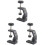 3Pcs Adjustable Table Mount Clip Black Durable Aluminum Alloy 4