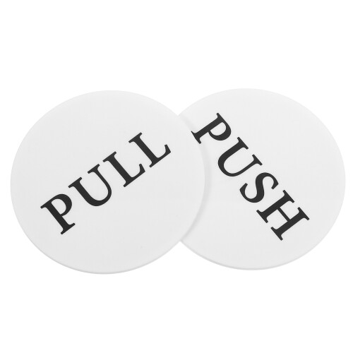 10Pcs Durable White Acrylic Push Pull Door Sign for Cafes and Stores