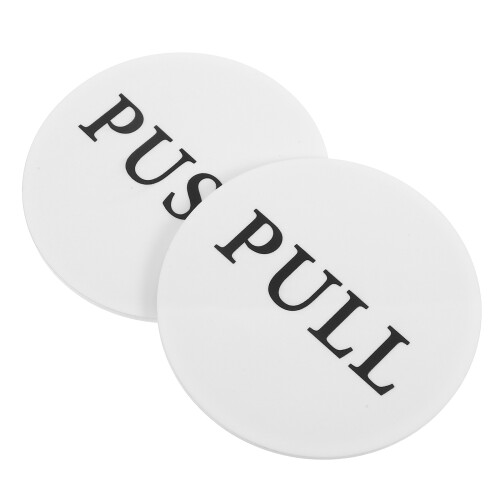 10Pcs Durable White Acrylic Push Pull Door Sign for Cafes and Stores 2