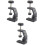 3Pcs Adjustable Table Mount Clip Black Durable Aluminum Alloy 5