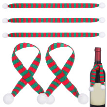 25Pcs Red Bottle Decorative Scarves Knitted Xmas Mini Scarfs for Dolls