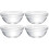 4Pcs Clear Glass Food Bowls Stackable Prep Bowls for Kitchen Use 4